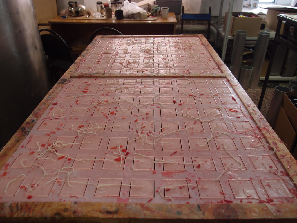 キャンドル制作風景