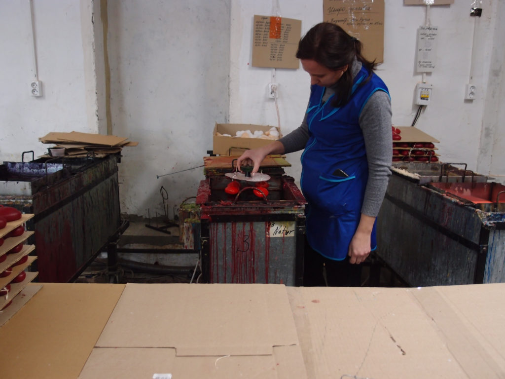 キャンドル制作風景